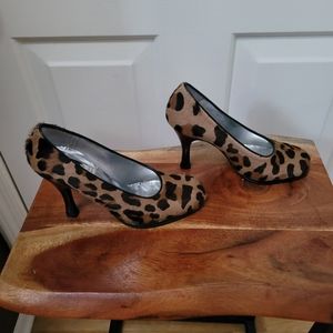Bis Charles Jourdan Leopard Print High Heeled Shoes